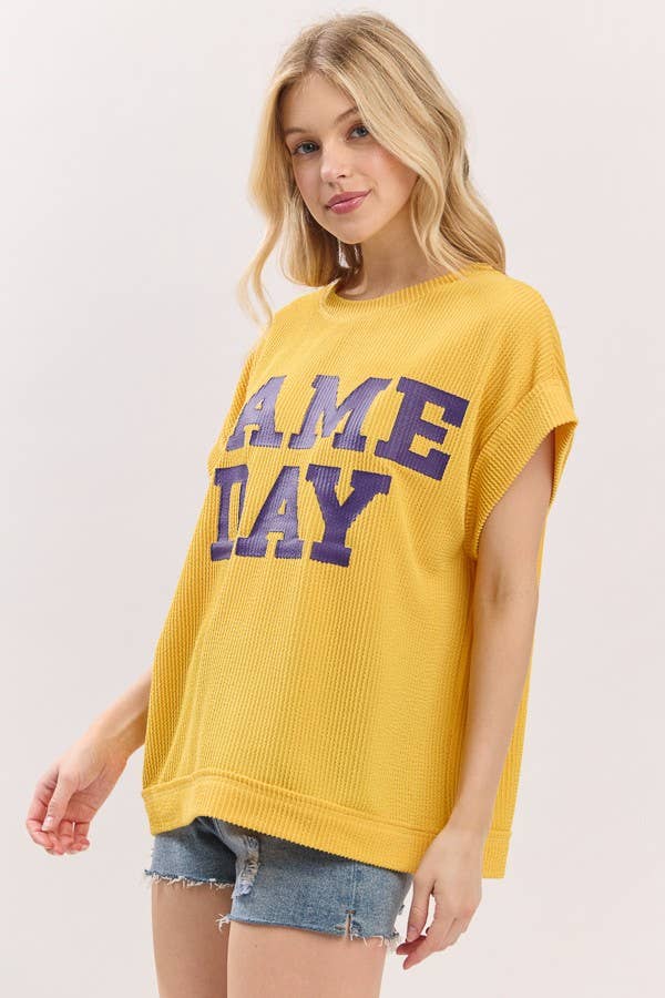 Game Day Ribbed Knit Top