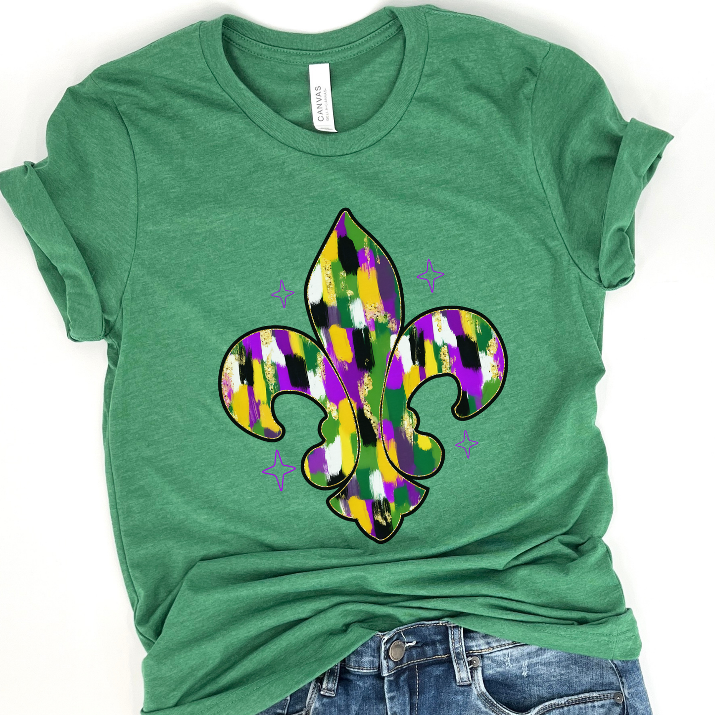 Mardi Gras Fleur-de-lis women's graphic t-shirt