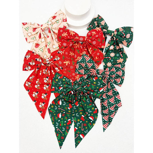 Christmas Theme Bow Hair Clip Short