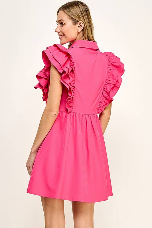 Camille Ruffle Button Down Dress