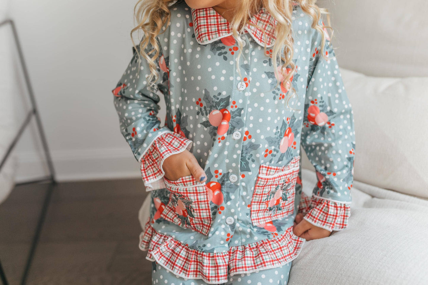 Kids Holly Berry Christmas Lounge Set
