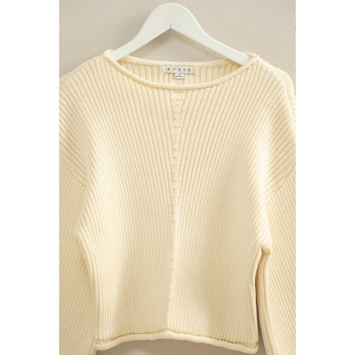 Long-Sleeve Ribbed Sweater