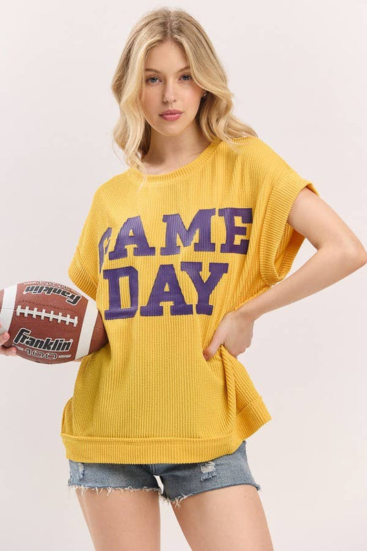 Game Day Ribbed Knit Top