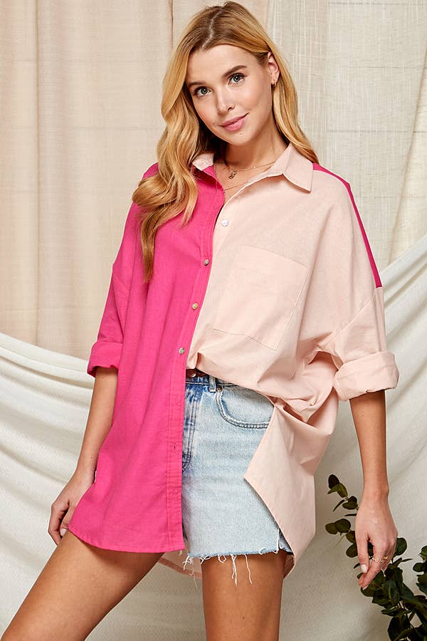 Outdoor Adventure Women's Contrast Button Down