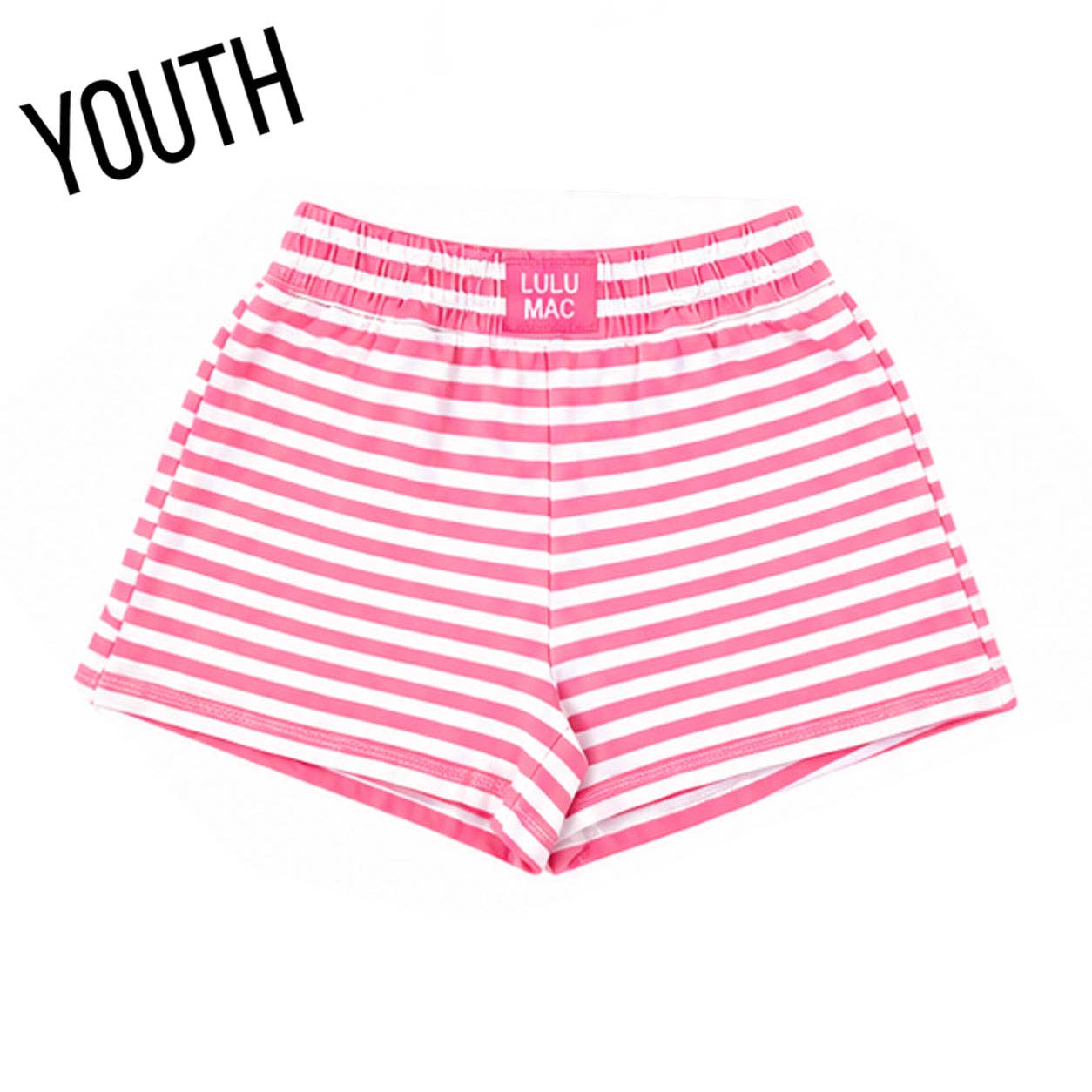 Lulu Mac Kid STRIPE MONOCHROME PATCH YOUTH SHORT- PINK