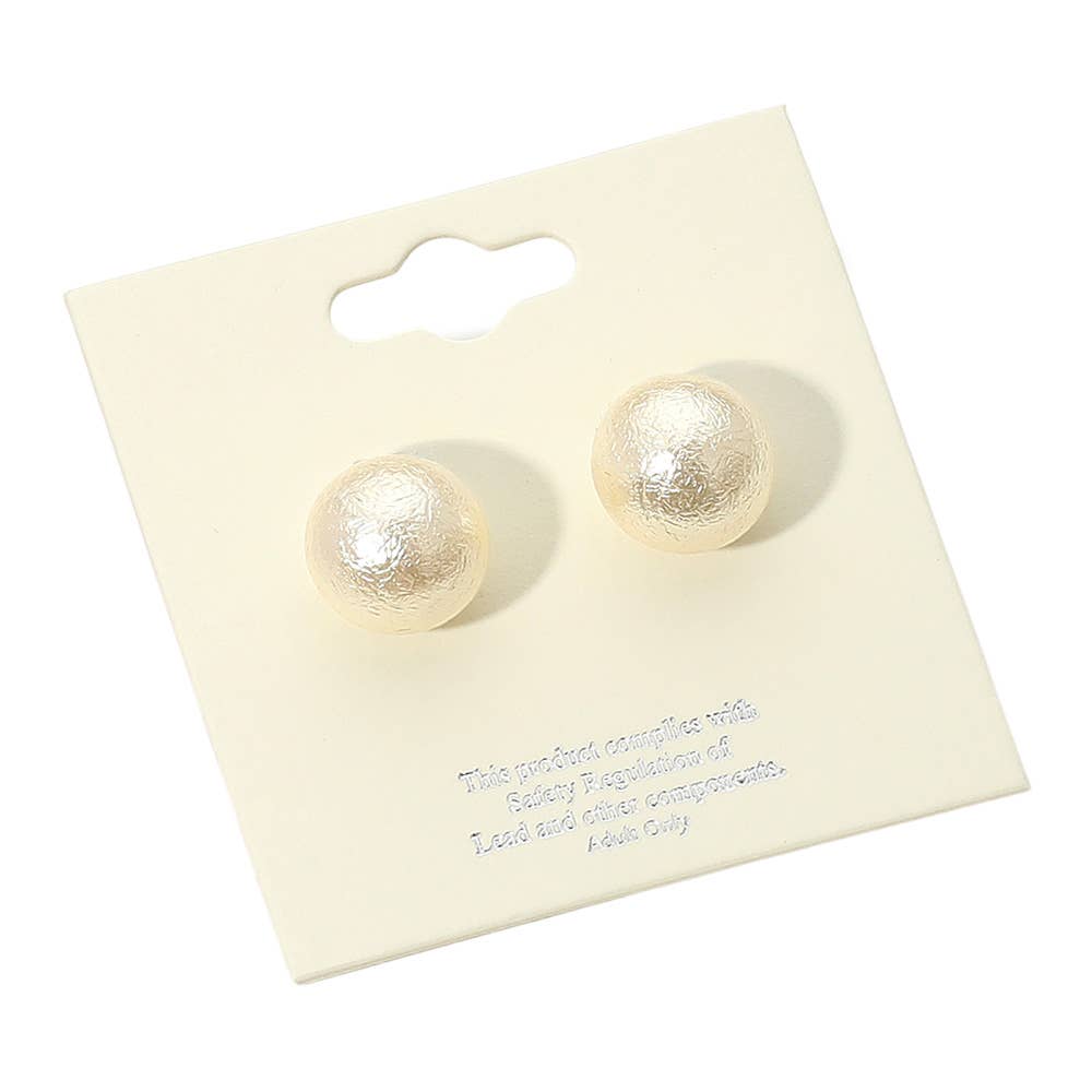 Textured Pearl Stud Earrings