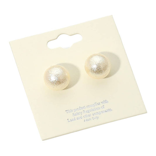 Textured Pearl Stud Earrings
