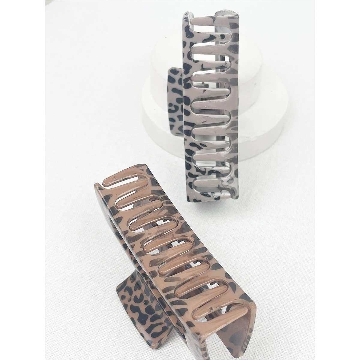 Leopard Pattern Rectangle Hair Clips