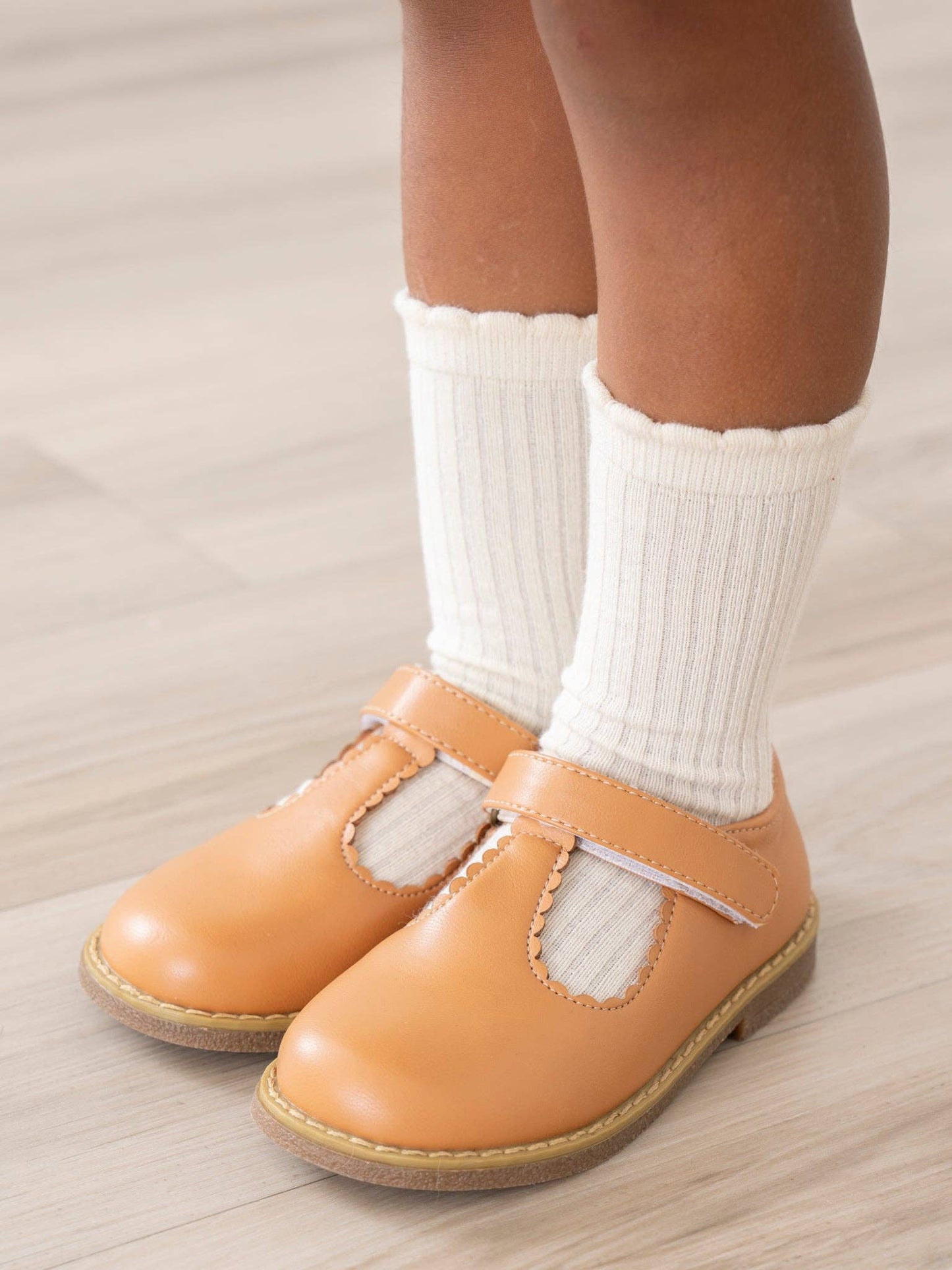 T-Strap Mary Jane Hard Sole Shoes: Hazlenut