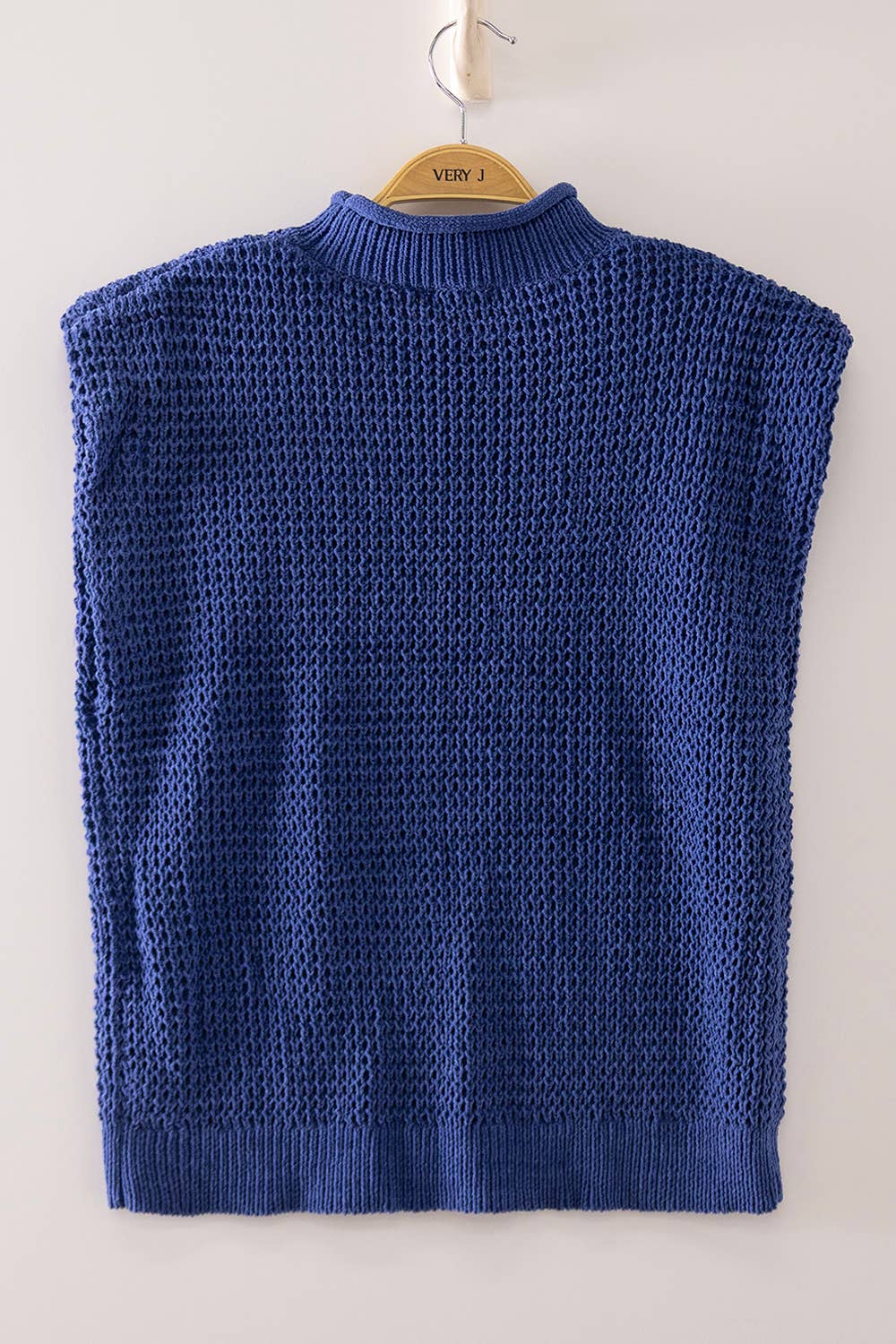 Structured Shoulder Open Knit Top (Multiple Colors)
