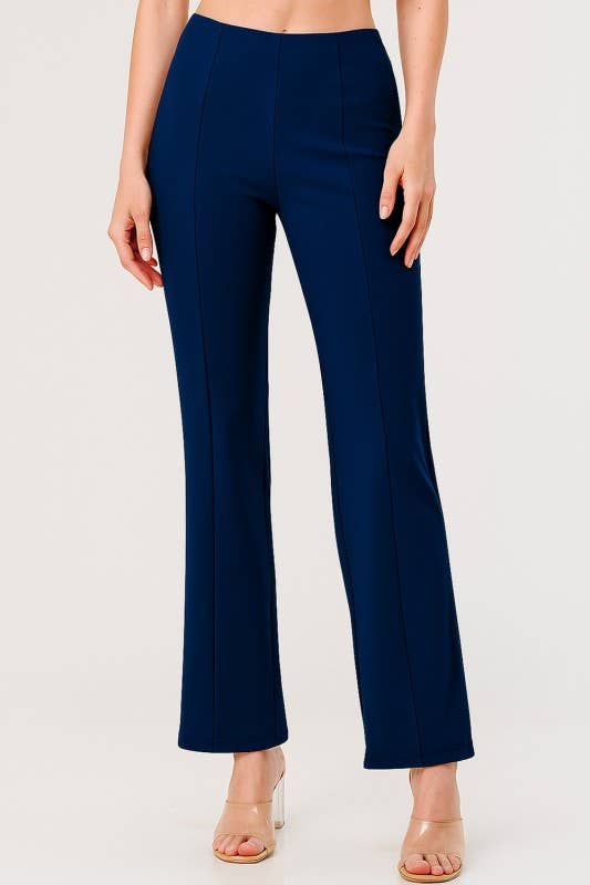 Pleated – High Rise Straight Leg Pants (Multiple colors)