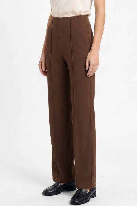 Pleated – High Rise Straight Leg Pants (Multiple colors)