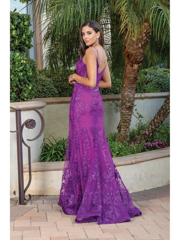 Magenta Flared Skirt Formal Dress ~ Large