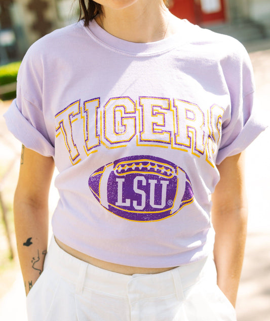 LSU Tigers Football Orchid Tee