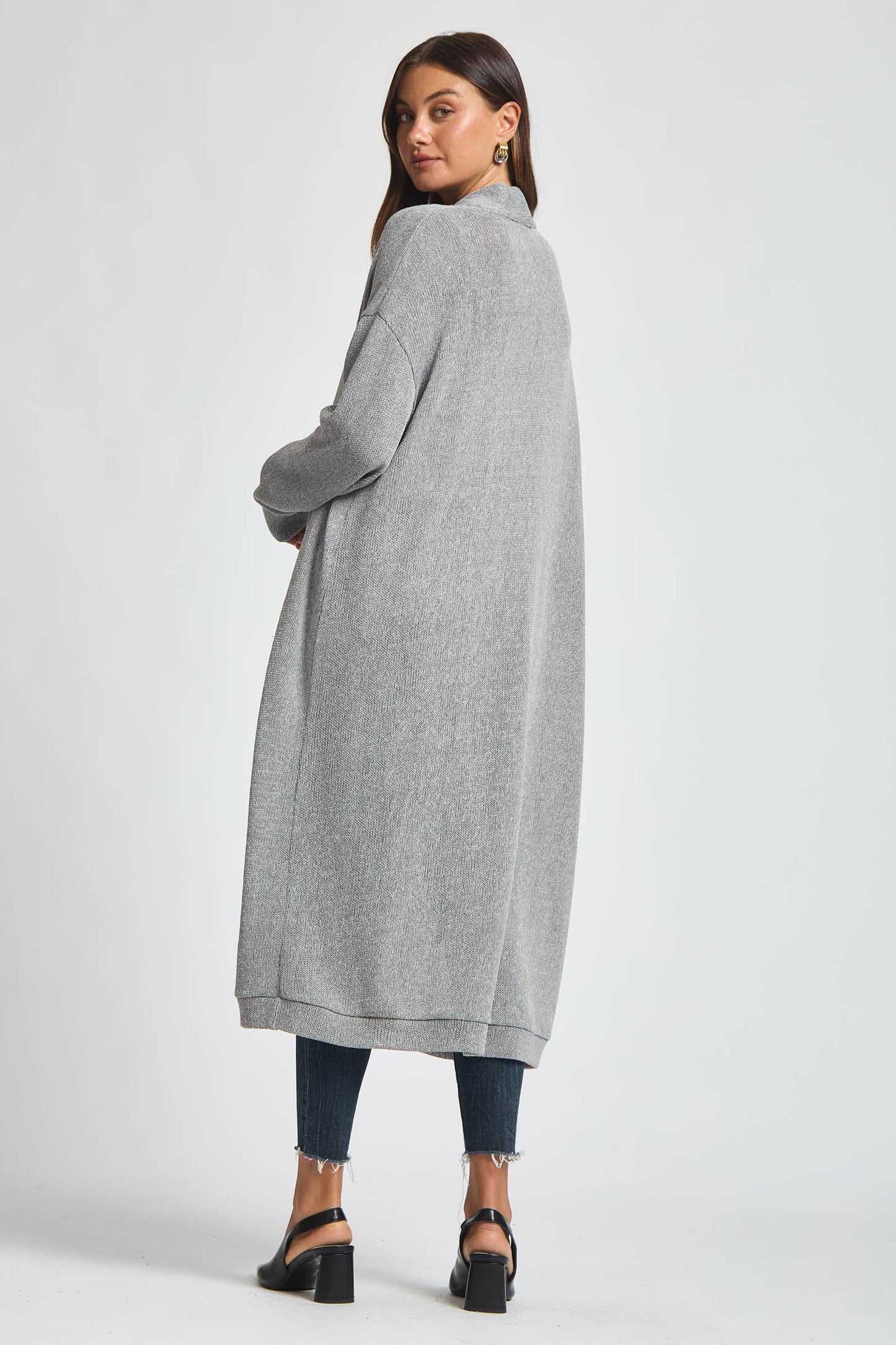 Relaxed Long Cardigan: SOFT GREY