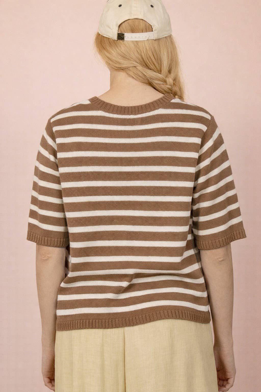 Stripe Button Down Knit Sweater Top