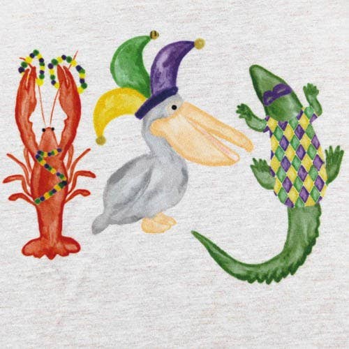 Kids Pelican Raglan Mardi Gras