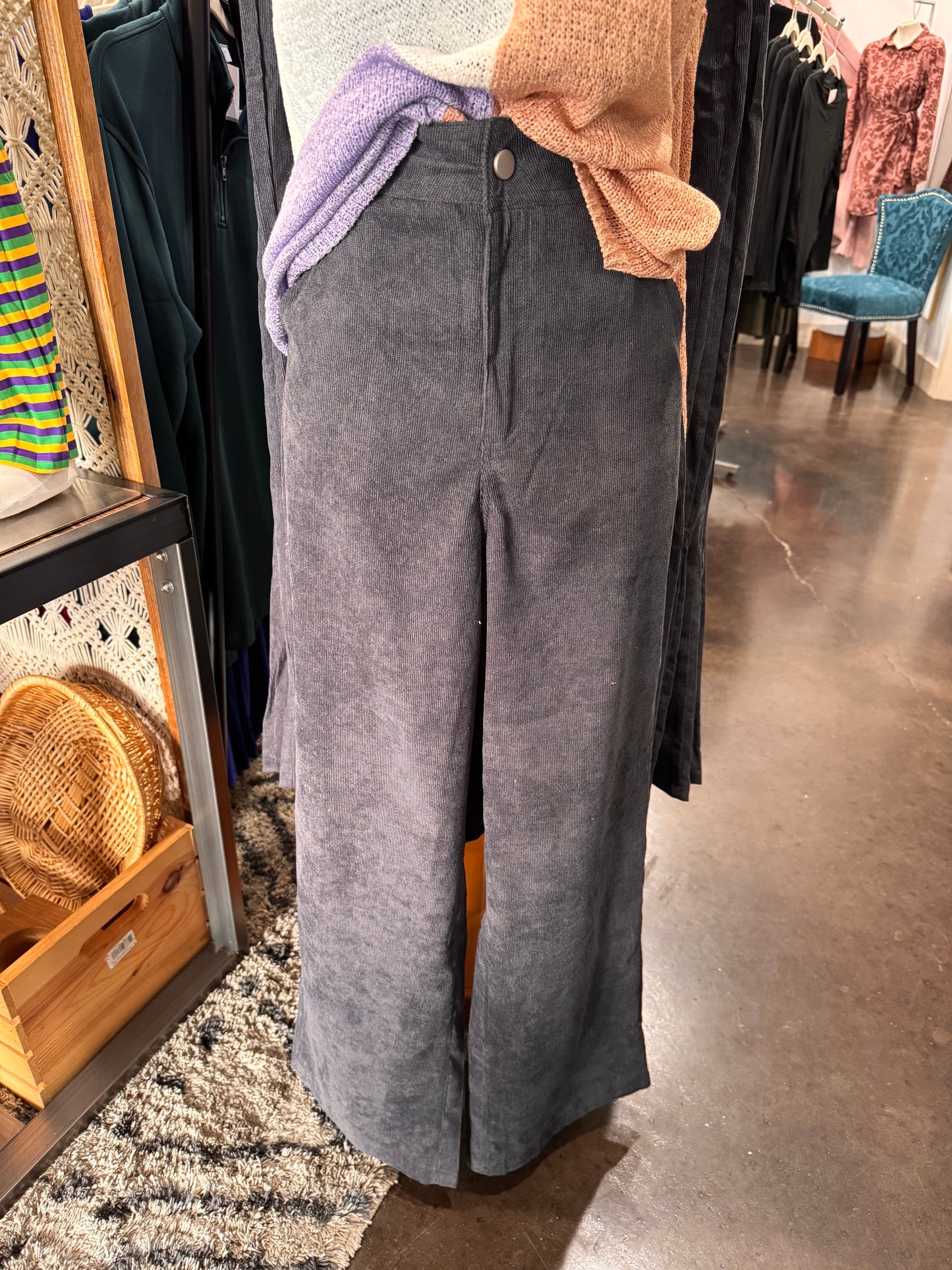 Dark Grey Contemporary Casual Pants