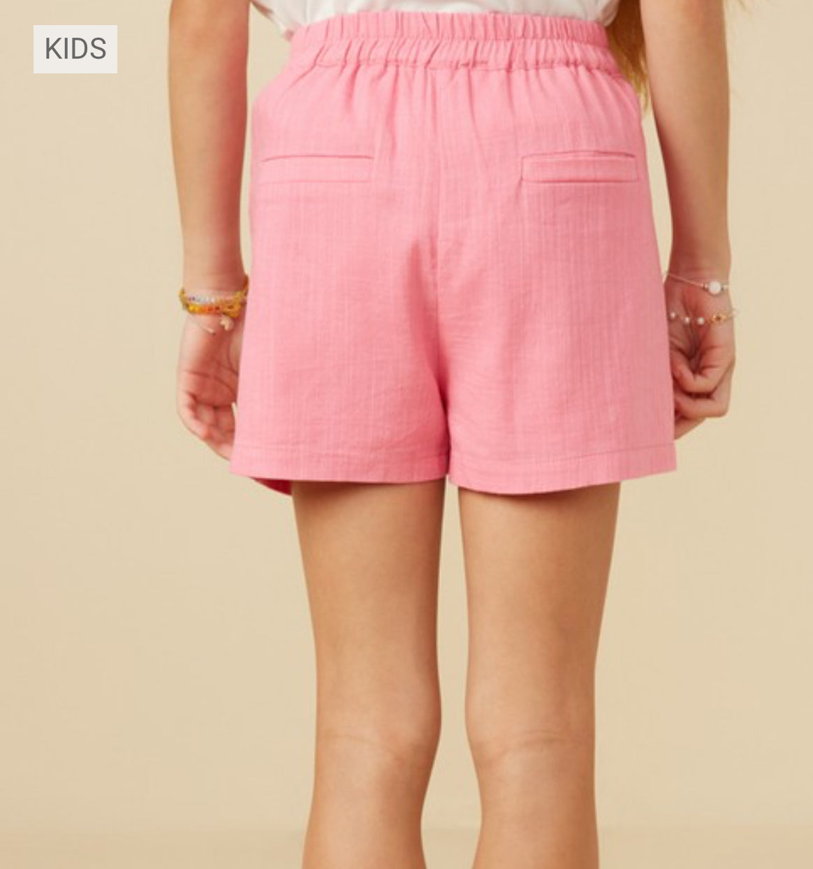 Girls Pleated Button Front Shorts