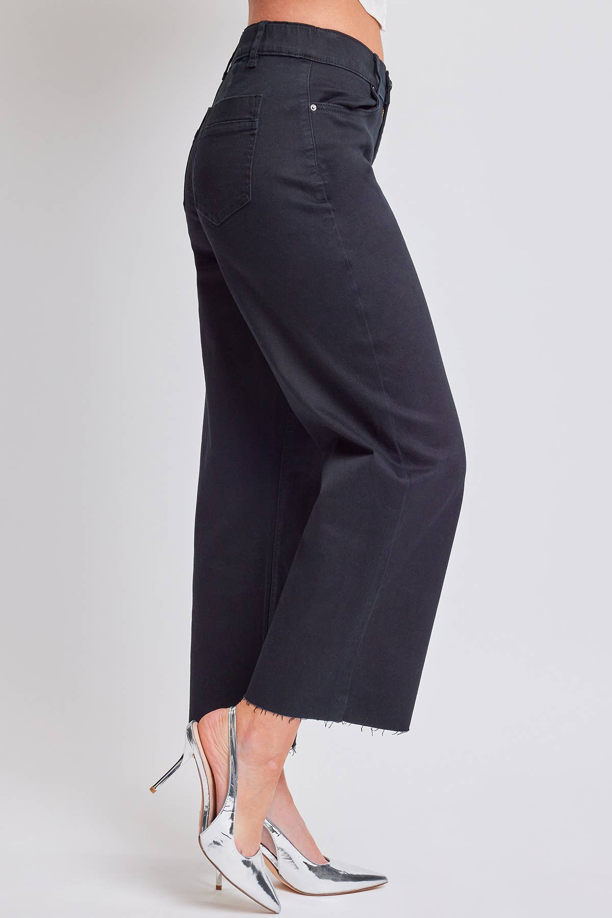 Junior Cropped High-Rise Wide Leg Trouser Pants