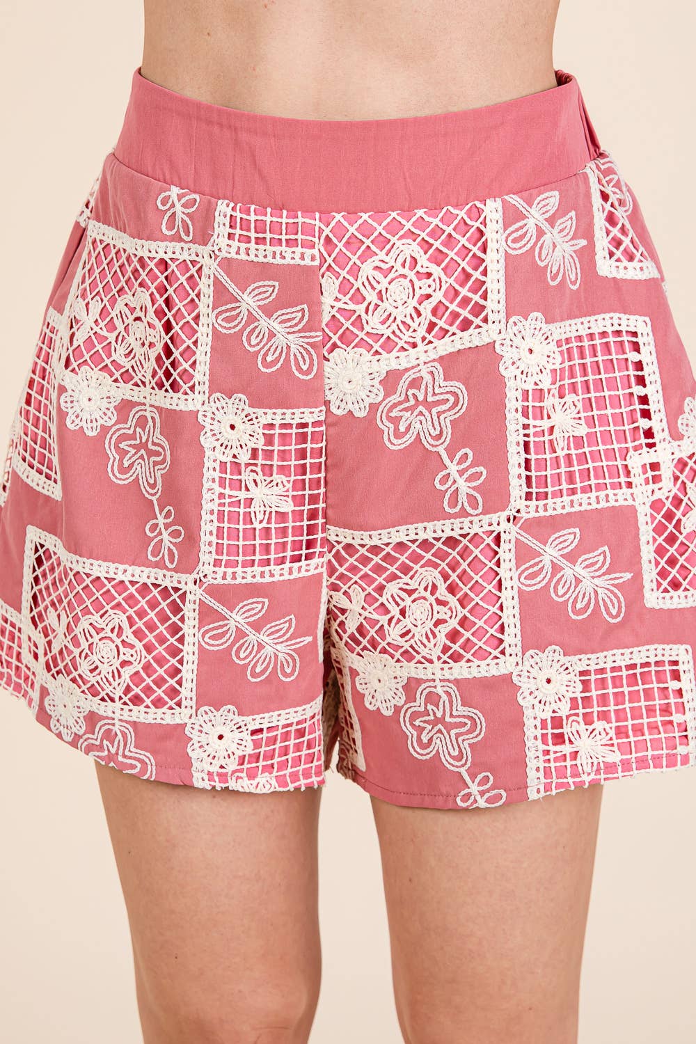 Floral & Geometric Embroidered 2-Piece Set