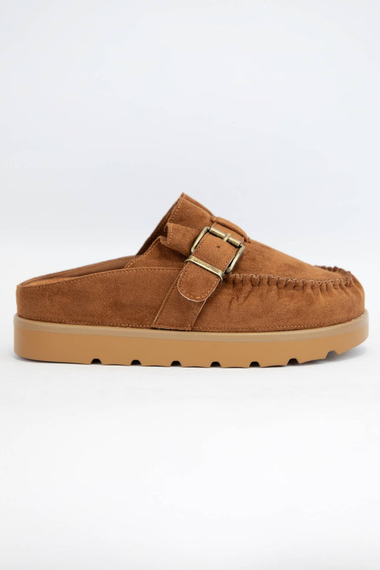 EFFY RUFFLE ENTRACE DESIGN SLIP-ON MOCCASIN MULE