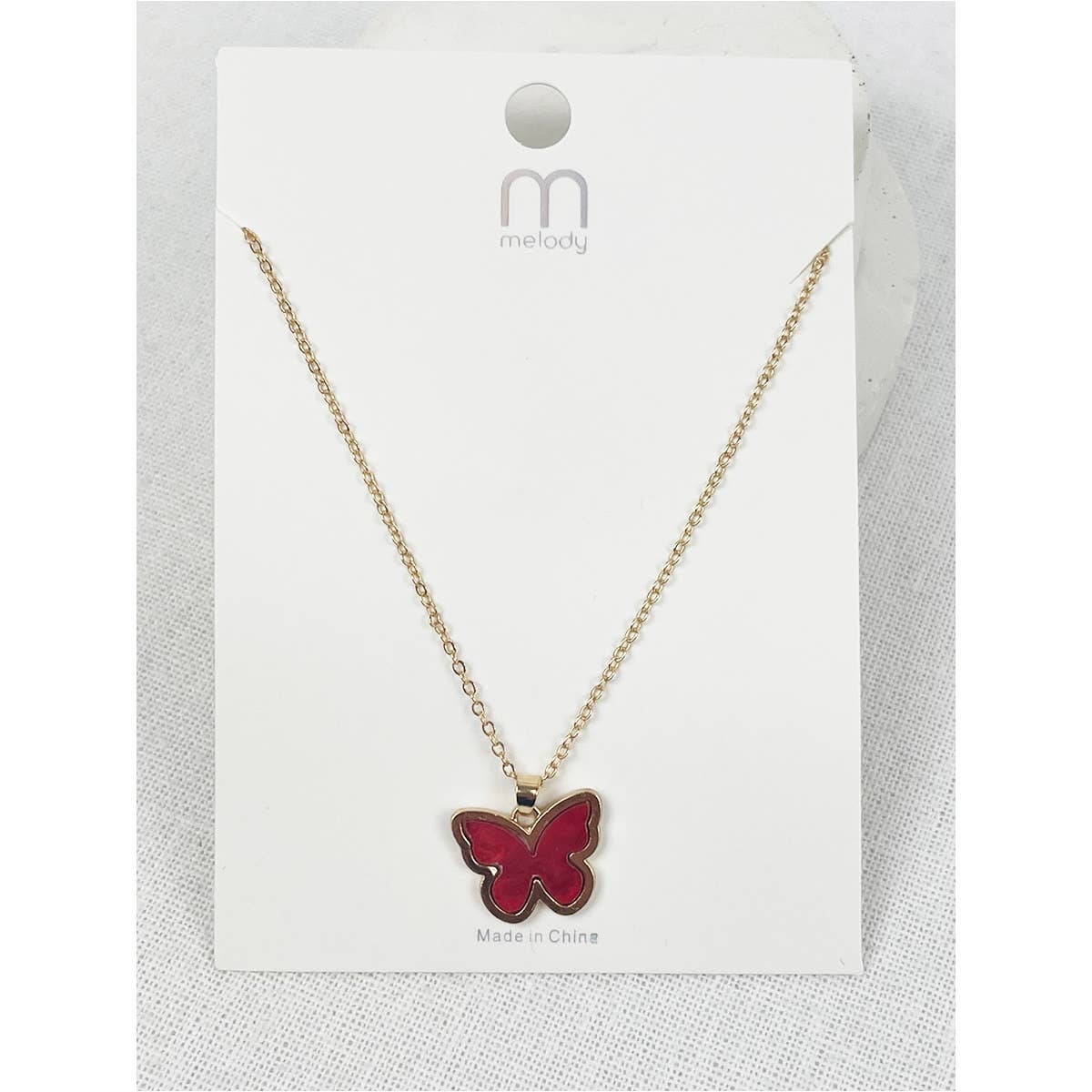 Acrylic Butterfly Pendant Necklace