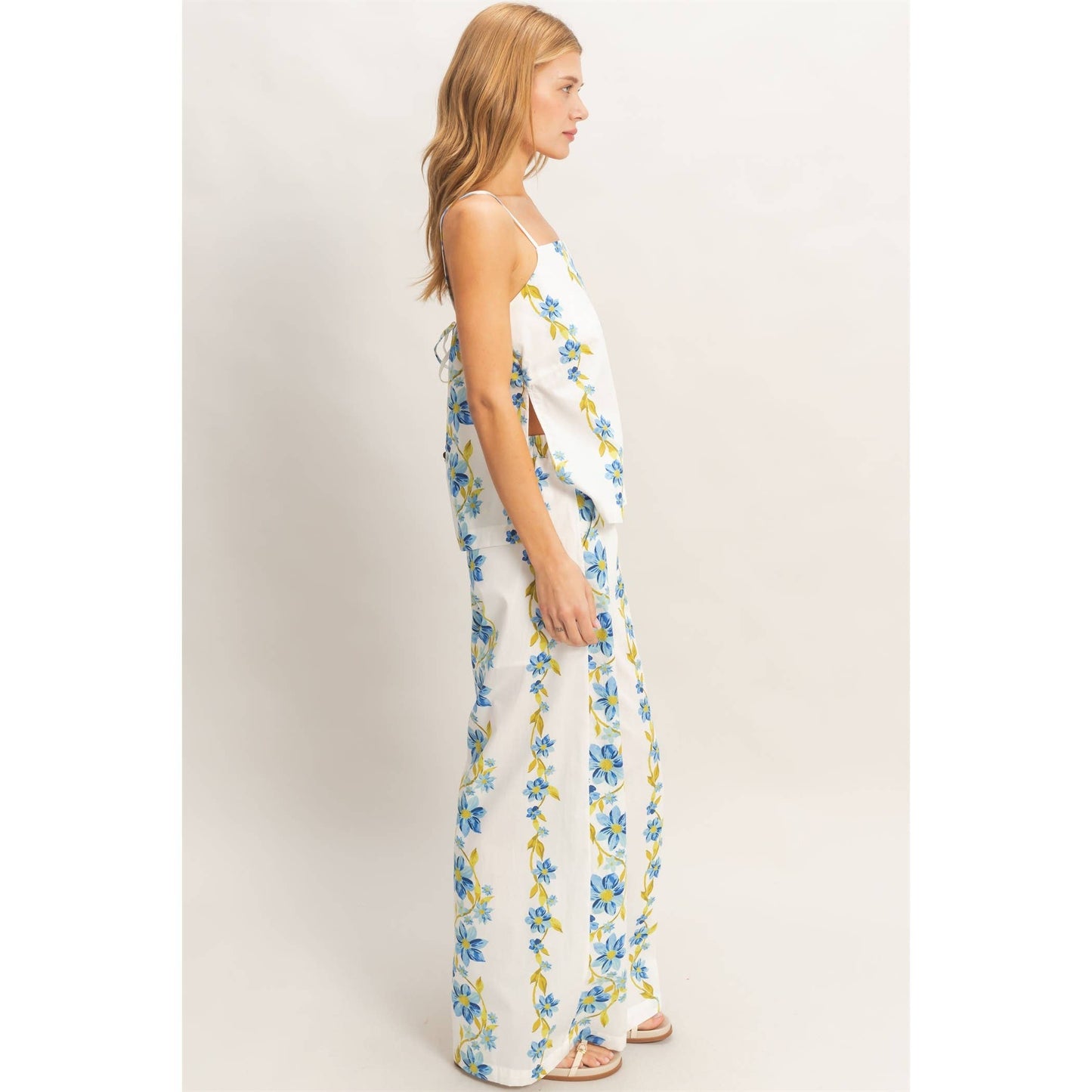 Floral Spaghetti Strap Top & Pants Set