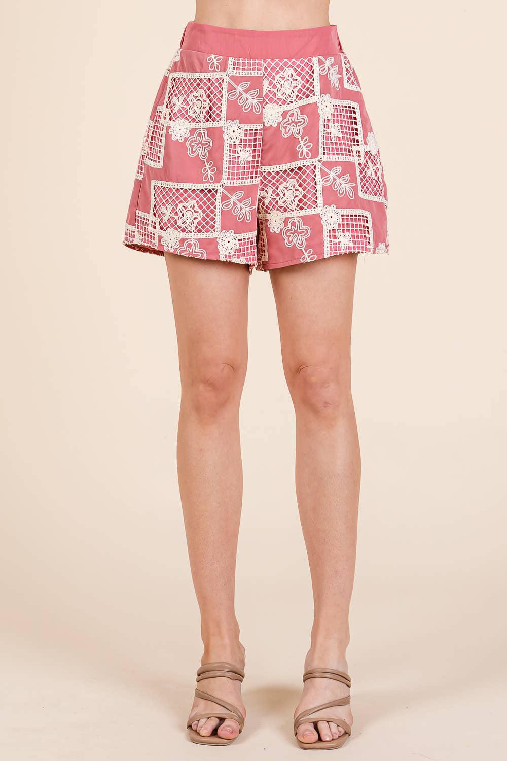 Floral & Geometric Embroidered 2-Piece Set