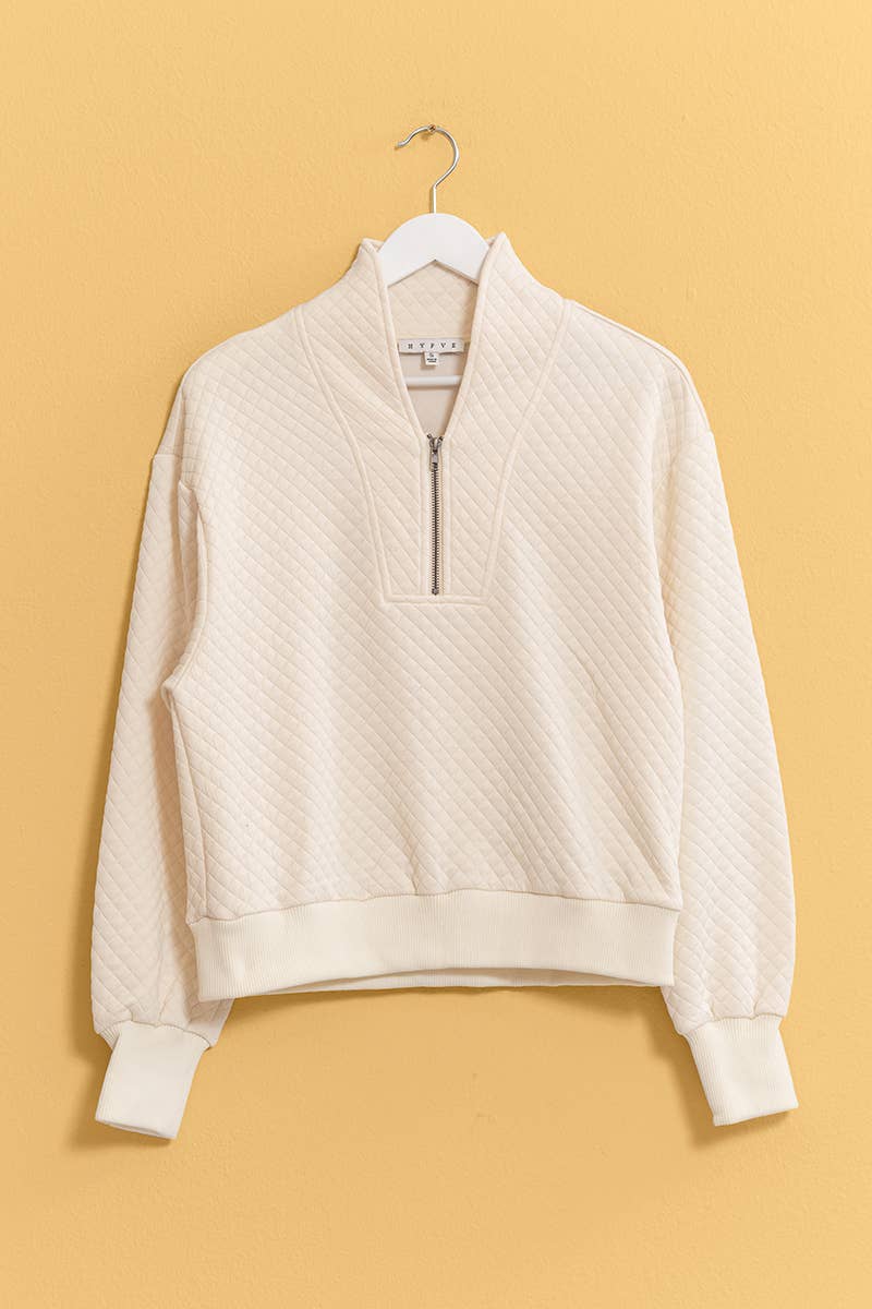 Quilted Half Zip Pullover