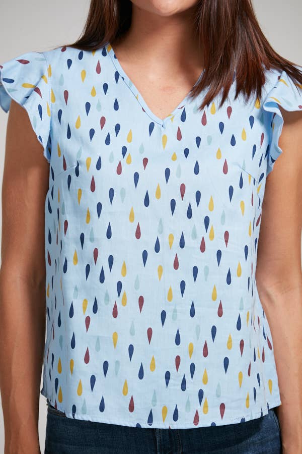 Colorful Drop Print Blouse