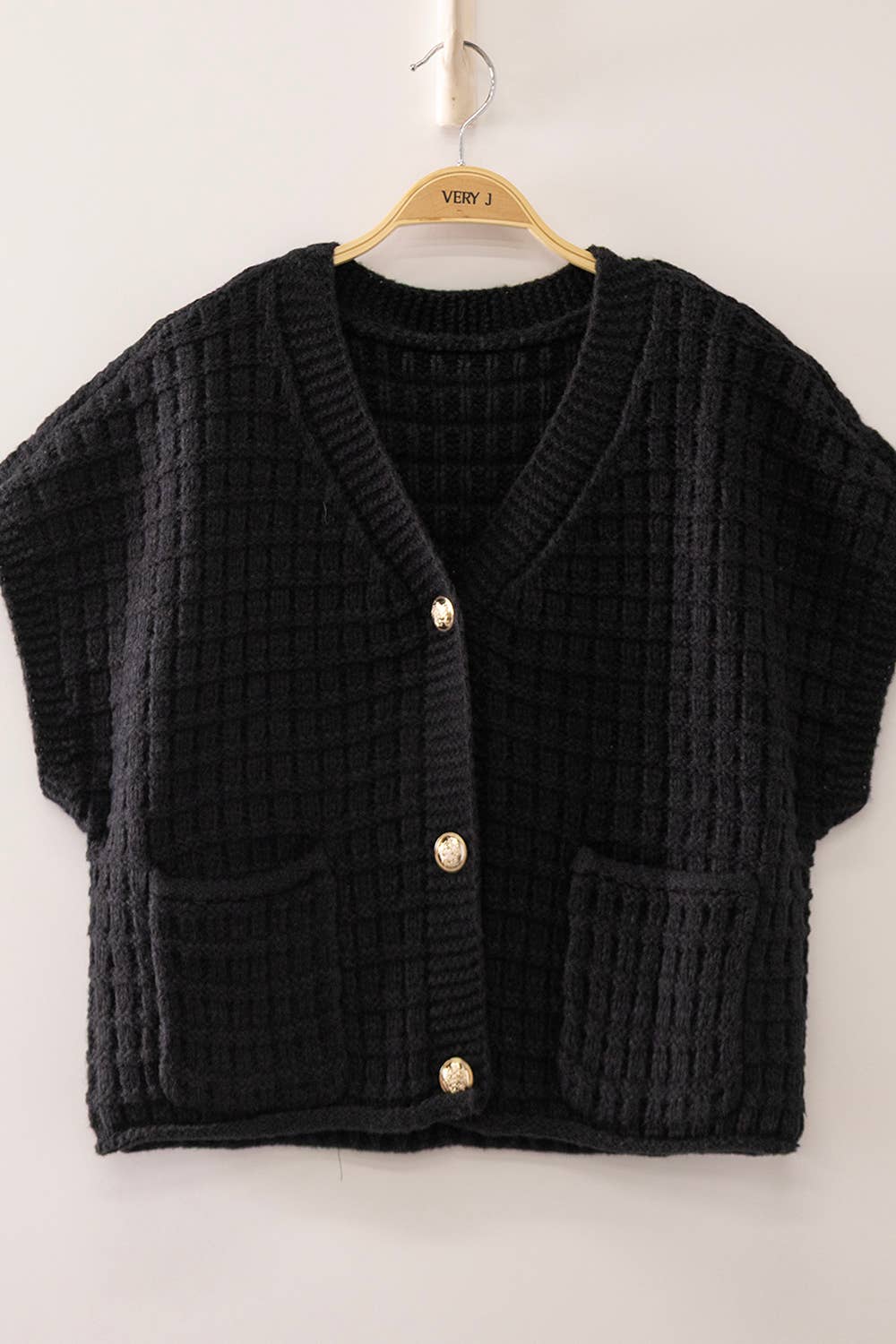 Waffle Texture Crop Cardigan (Multiple Colors)