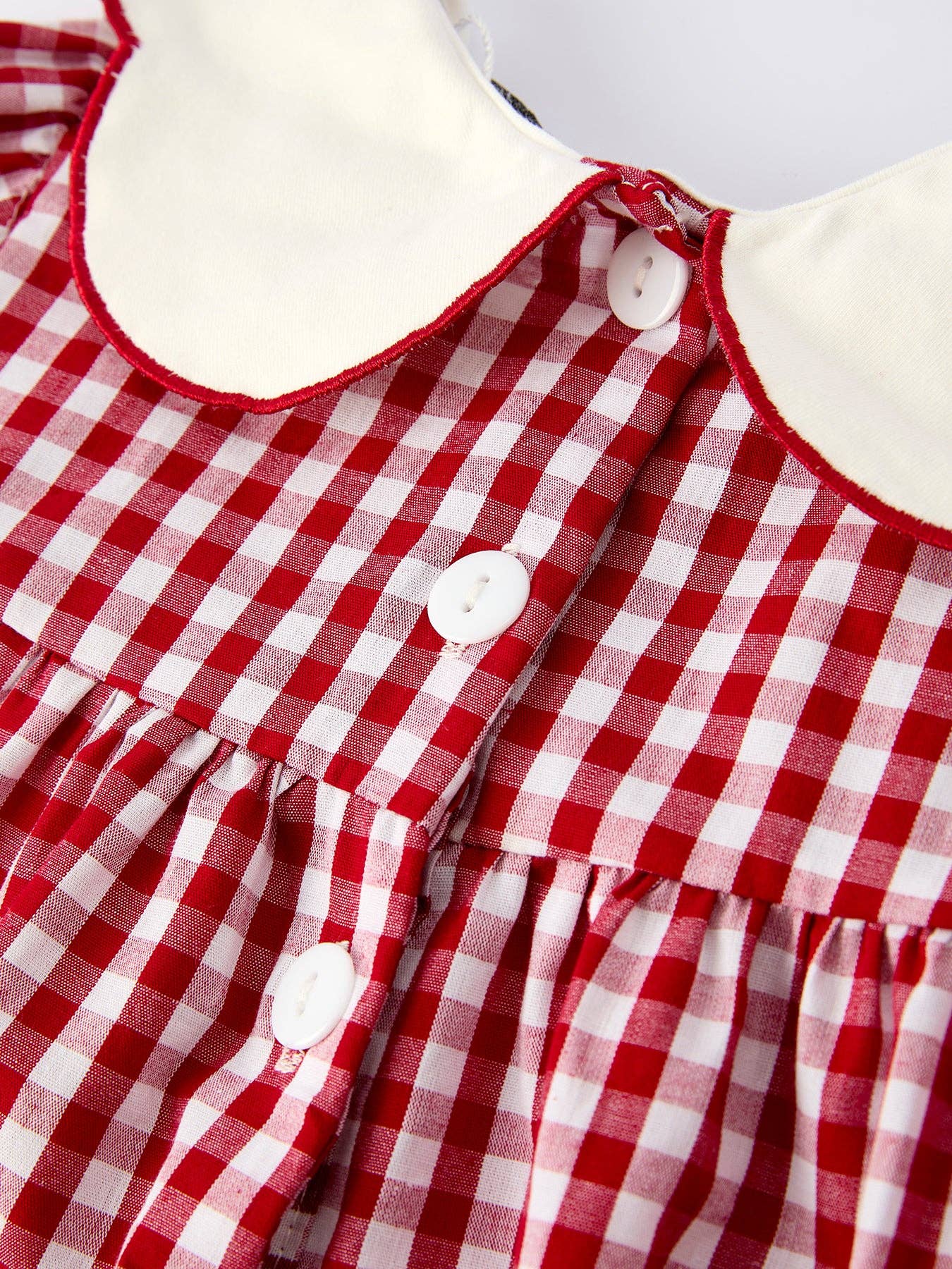 Christmas Embroidered Tree Plaid Girls Dress