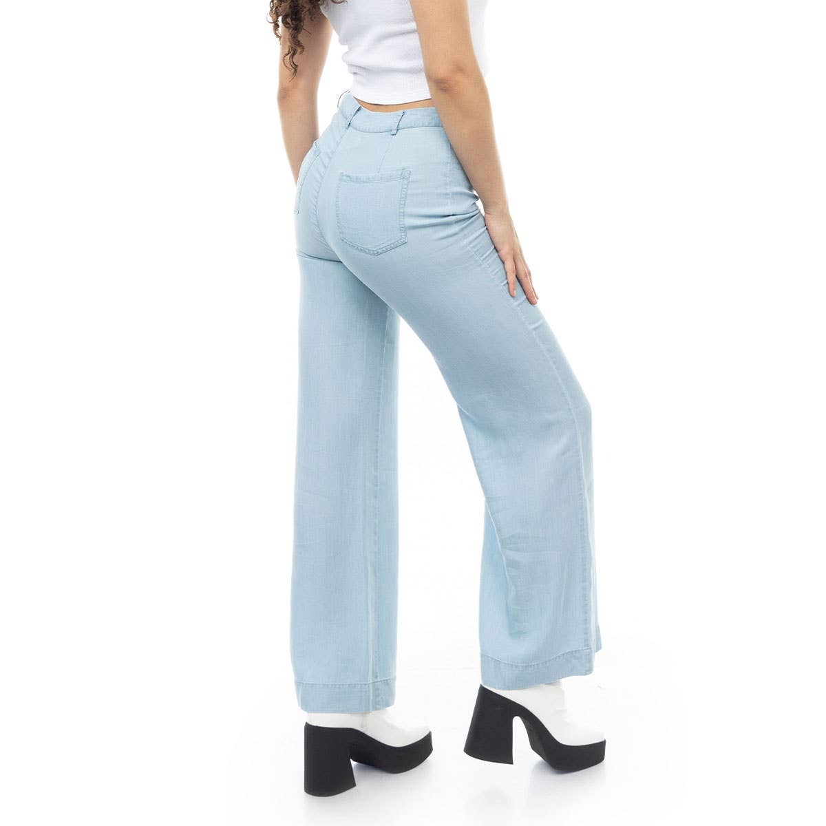 Tencel Wide-leg High Waisted Pants