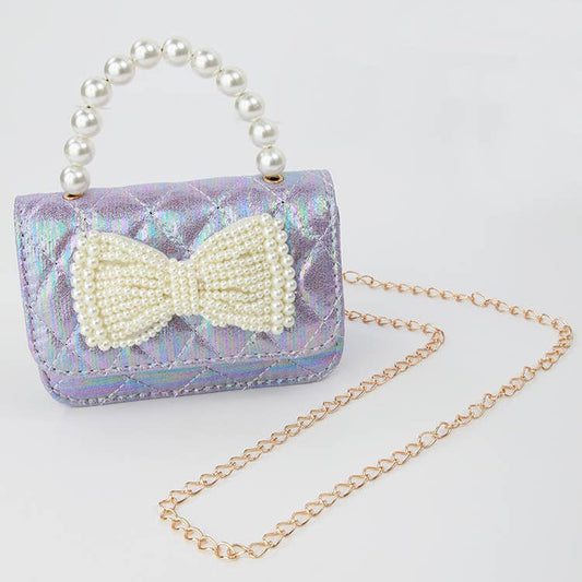 Shimmer Pearl Bow Purse ~ Kids