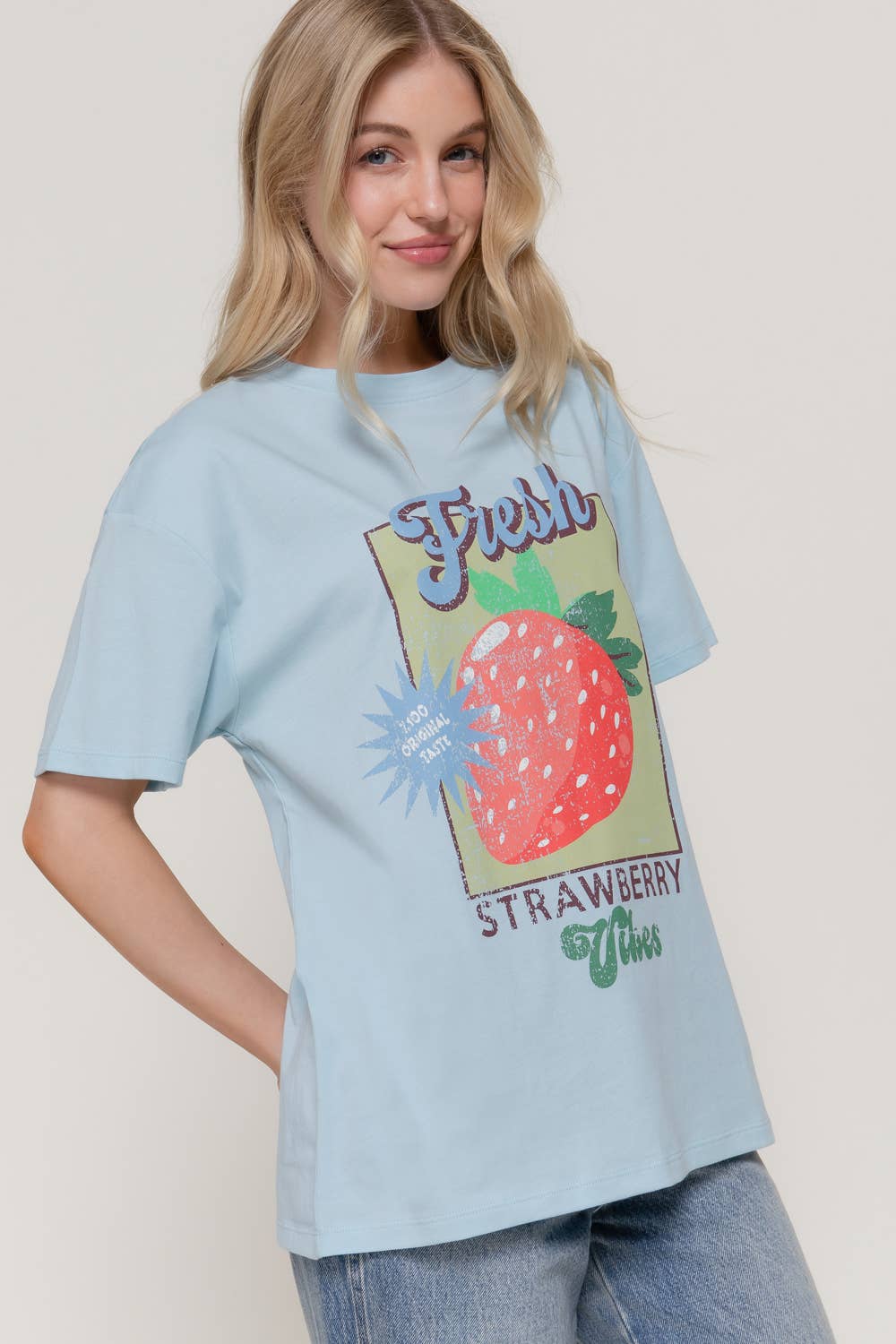 Short Sleeve Crew Neck Printed Oversized Tee