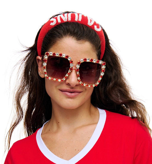 Red and white stone sunglasses