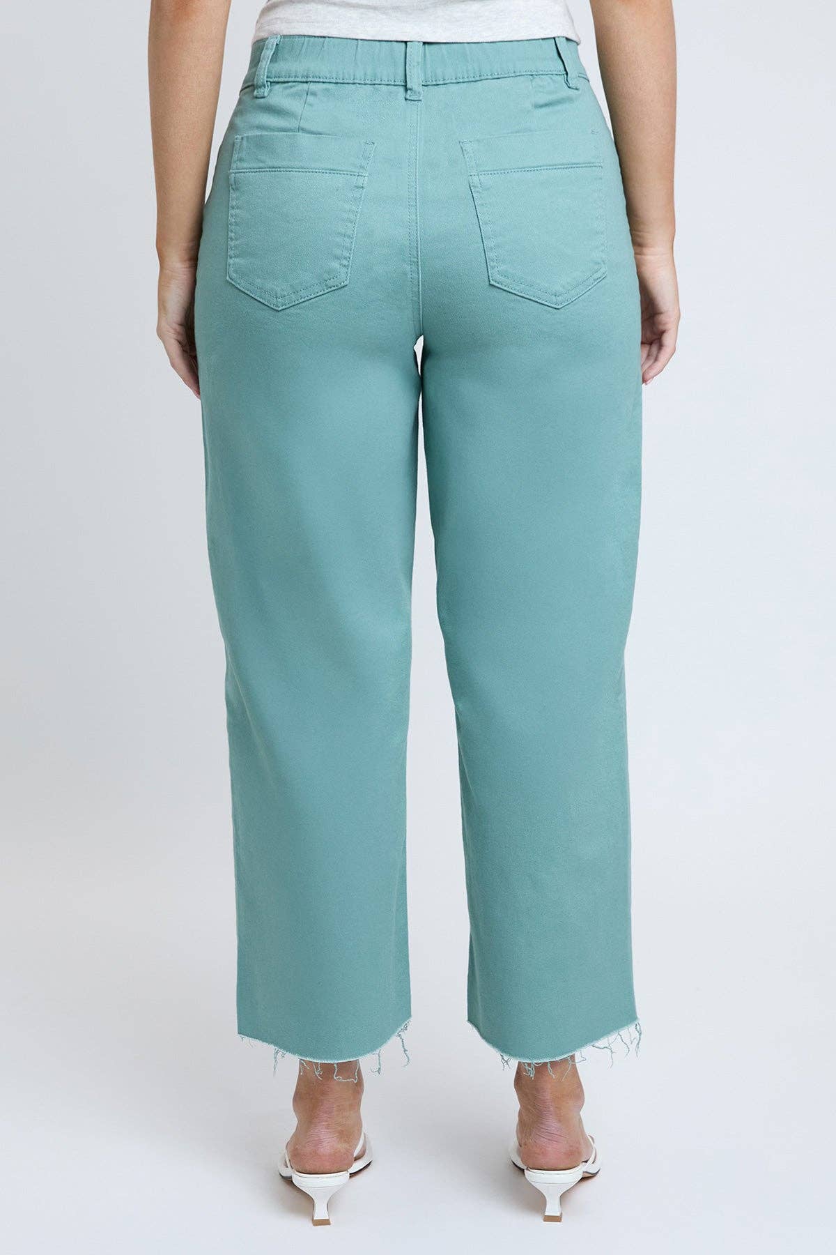 Cropped High-Rise Wide Leg Trouser Pants