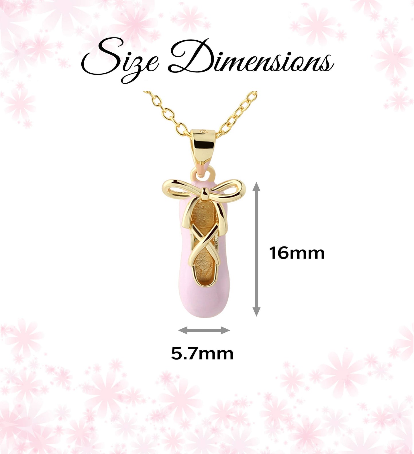 Girls 14K Gold-Plated Pink Ballet Slipper Necklace for Kids: 14 inch