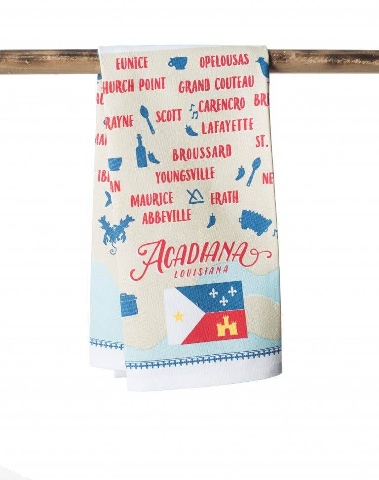 Kitchen Towel - Acadiana Map