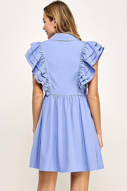 Camille Ruffle Button Down Dress