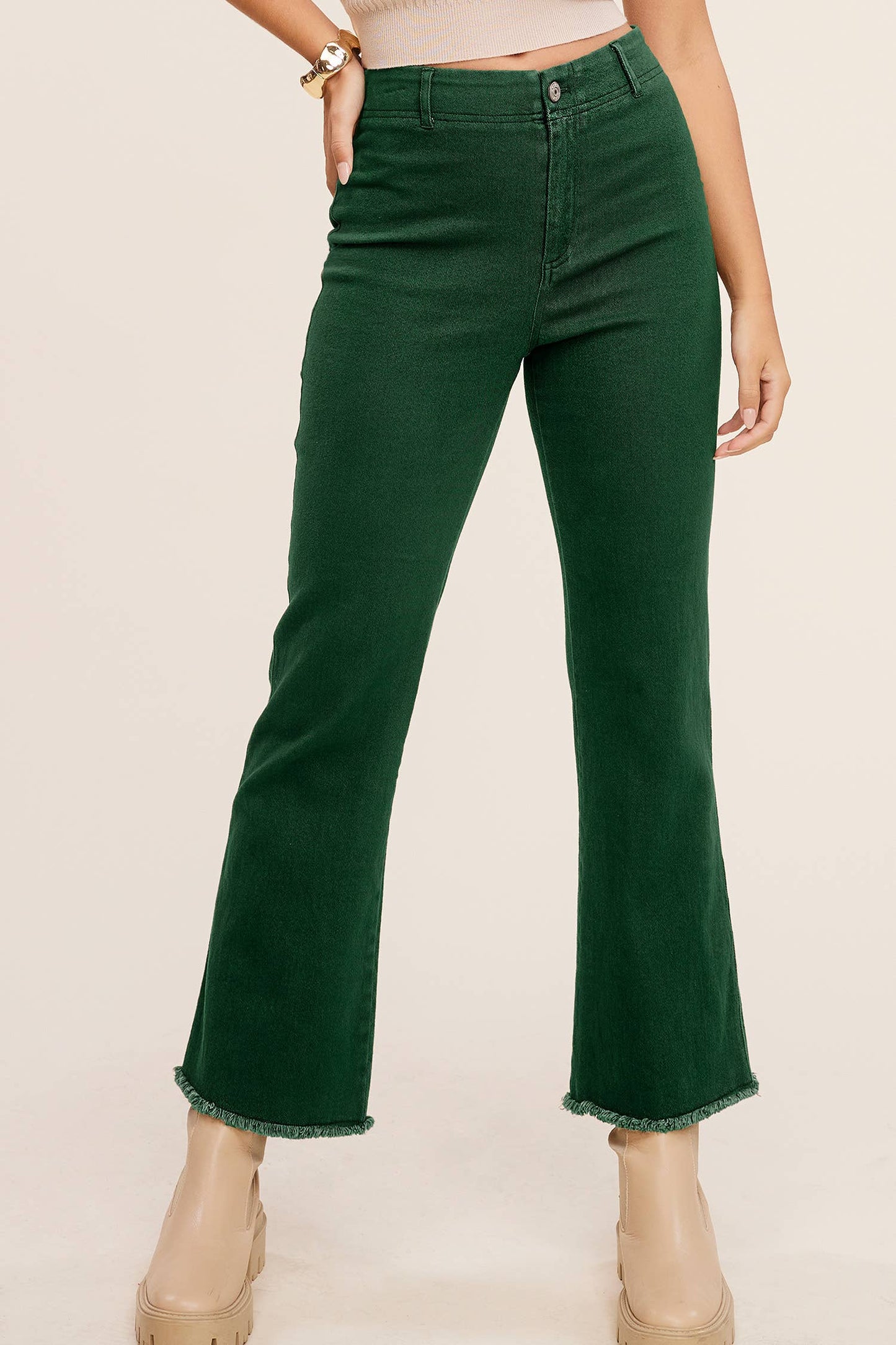 Forest Stretchy High Waisted Flare Pants