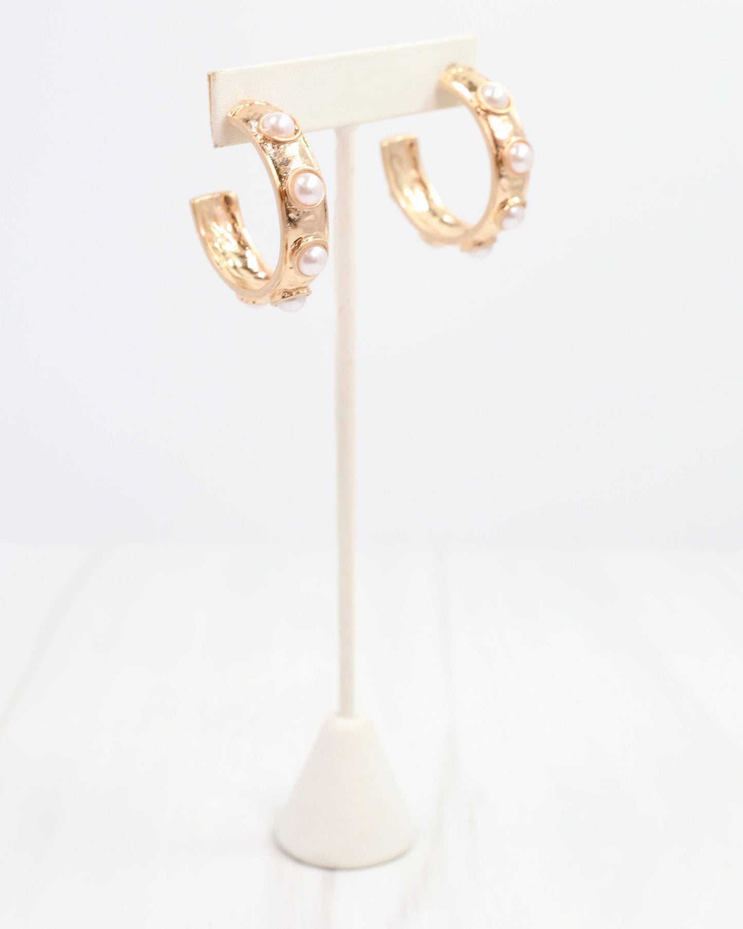 Frazee Pearl Hoop Worn Gold: Default