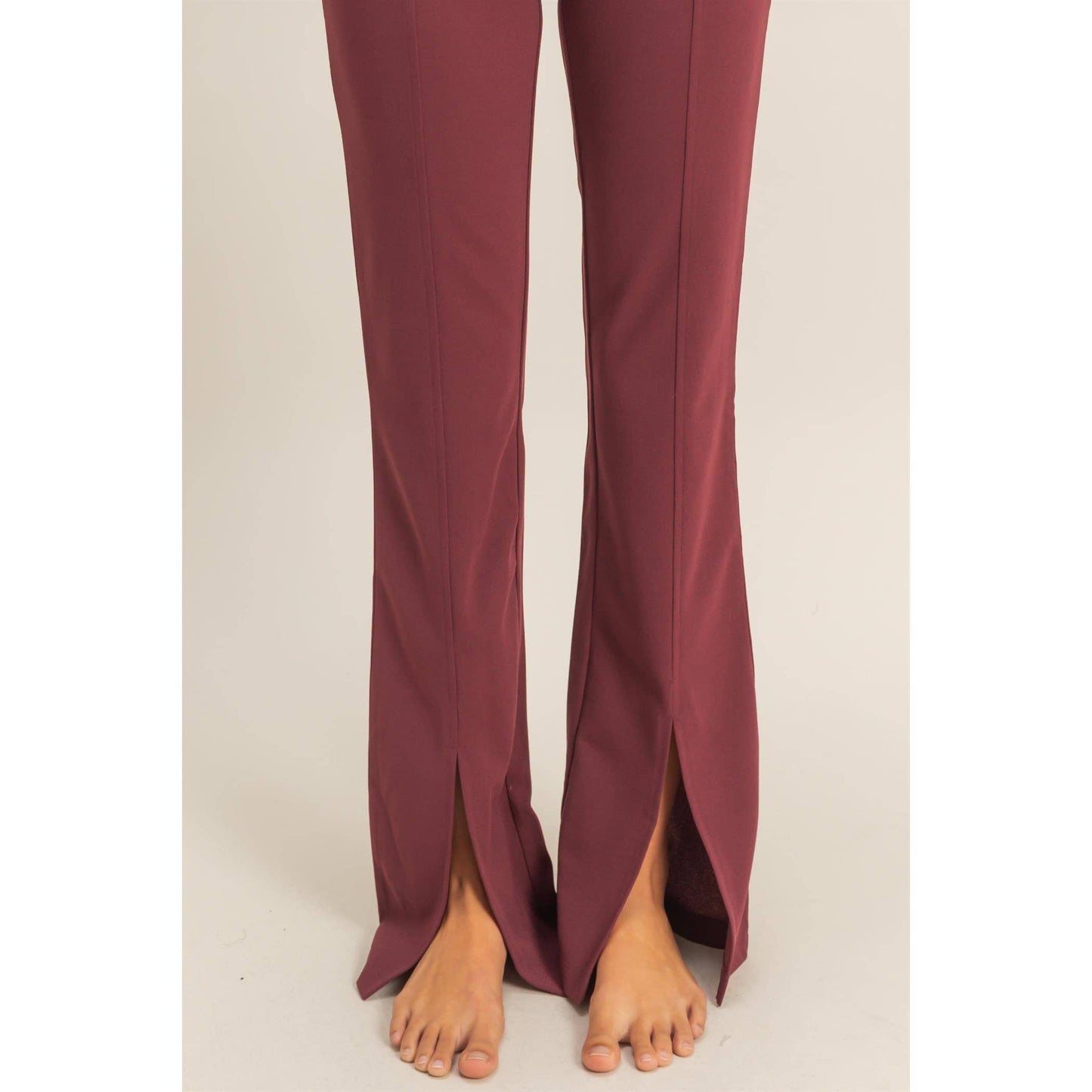 High-Waist Pintuck Flared Pants