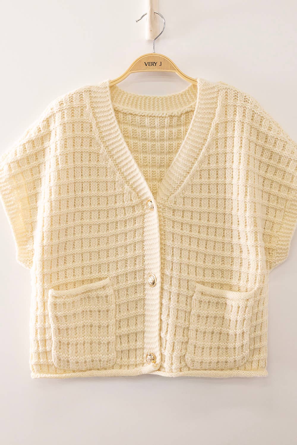Waffle Texture Crop Cardigan (Multiple Colors)