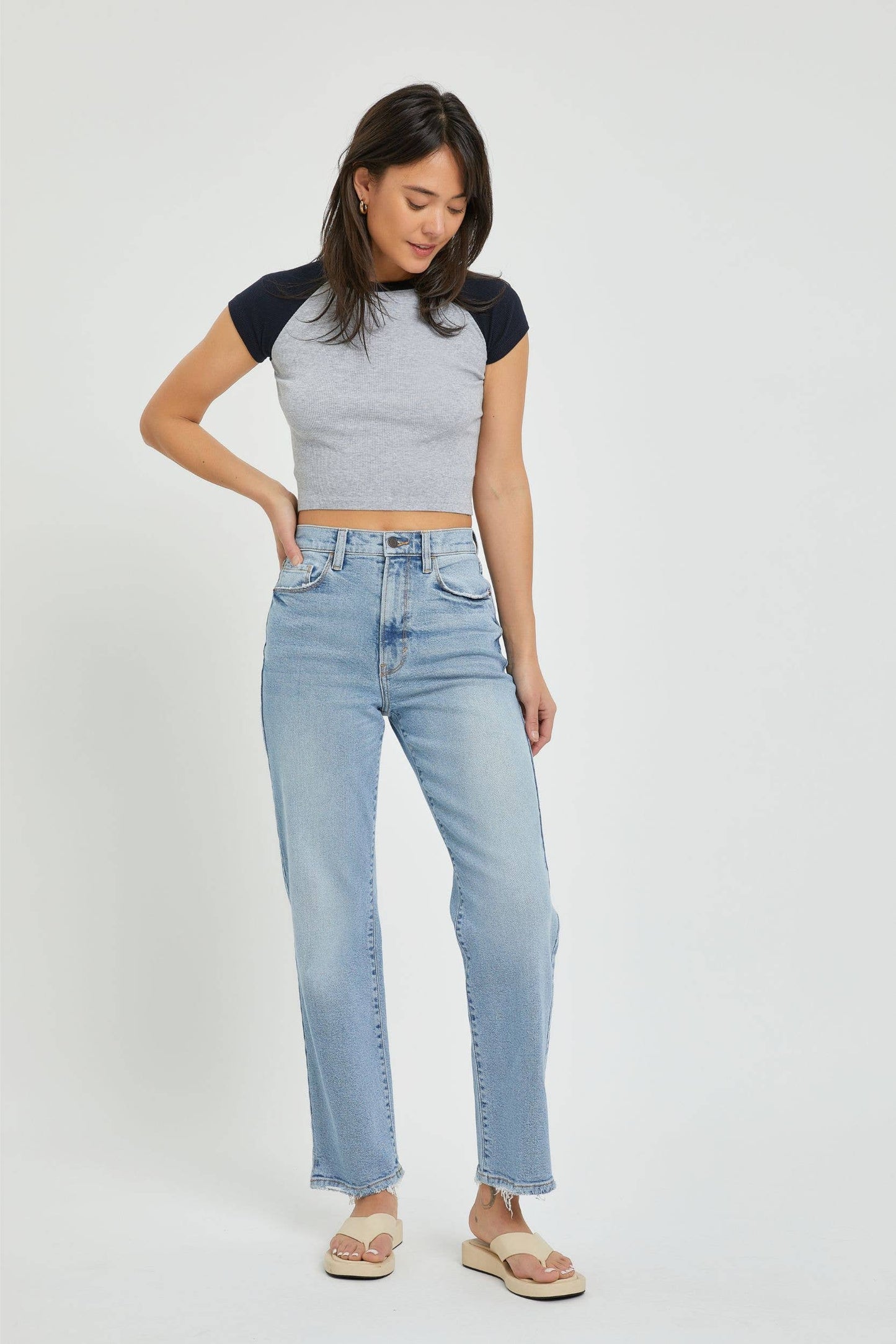 LT Super High Rise Dad Jean with Mini Slit