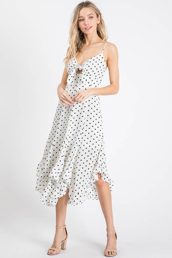 Asymmetrical Hem Sleeveless Midi Dress