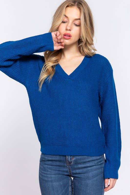Long Sleeve V-neck Sweater