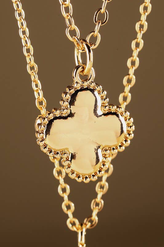 Multi- Strand Clover Pendant Necklace