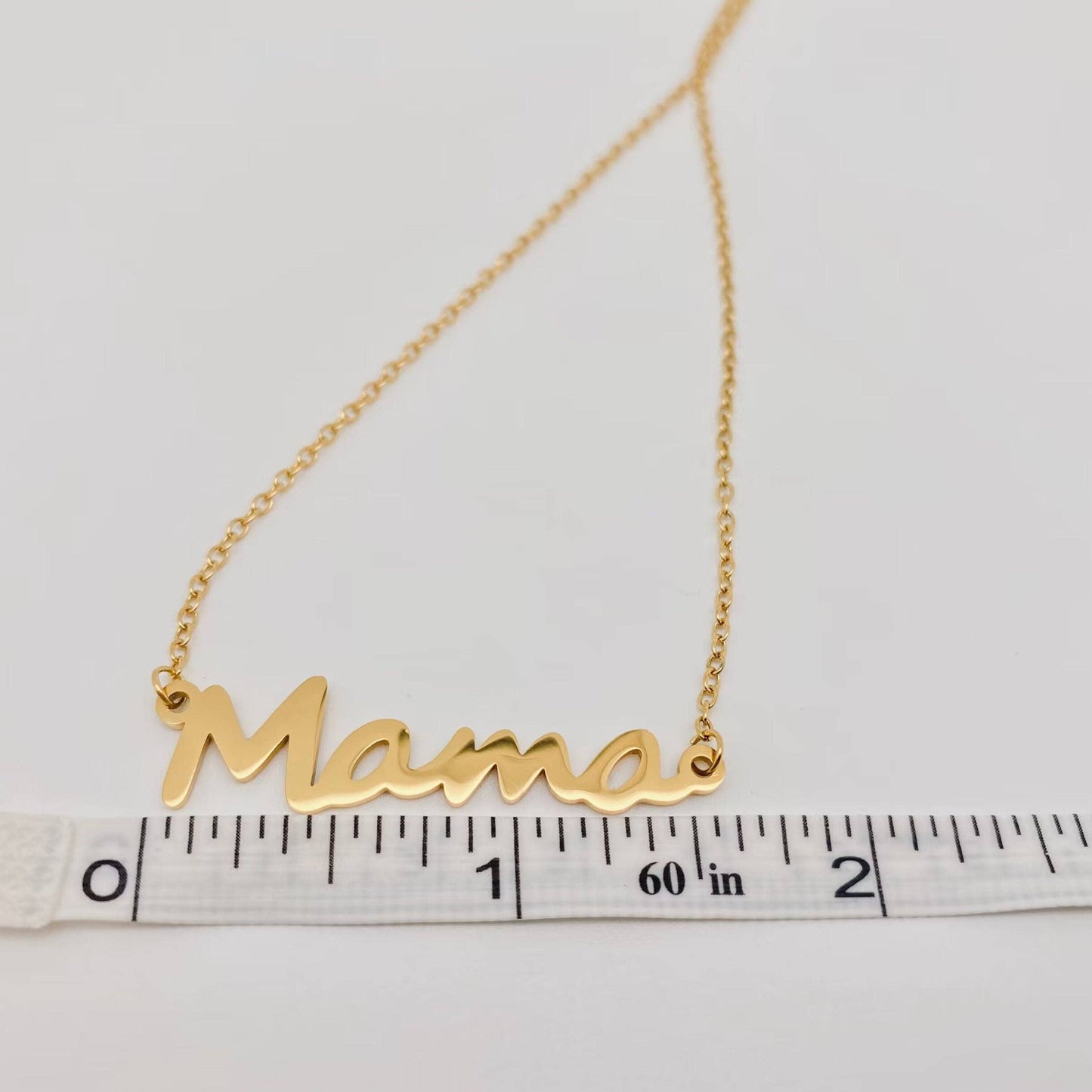 Mama Gold Plated Stainless Steel Charm Necklace